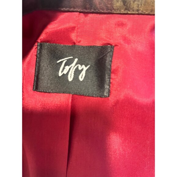 Vintage Tofy Blazer With Ornate Pattern & Red Lining Womens Medium - Picture 5 of 9